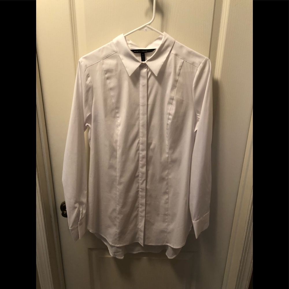 White House Black Market white blouse; Size: 12